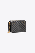 MINI LOVE BAG CLICK CHEVRON STUDS – black-antique gold