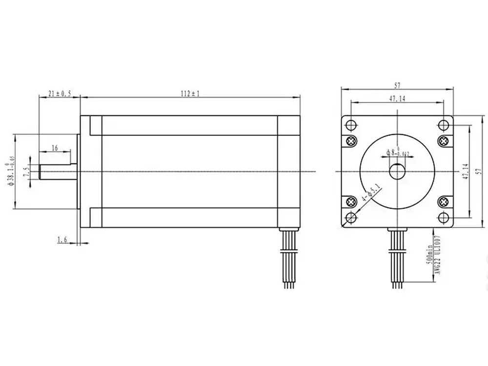 Шаговый двигатель 57HS112-4004 серии NEMA 23