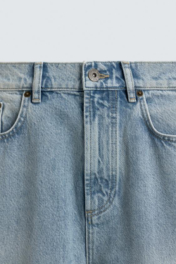 ZARA ДЖИНСЫ STRAIGHT ДЛИНОЙ ДО ЩИКОЛОТКИ, ГОЛУБОЙ