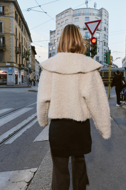 ZARА КАРДИГАН ИЗ БУКЛЕ, ЭКРЮ