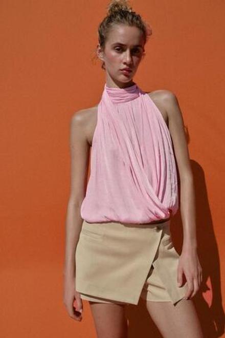 ZARA ЮБКА-ШОРТЫ С ЗАПÁХОМ И НИЗКОЙ ПОСАДКОЙ, ПЕСОЧНЫЙ
