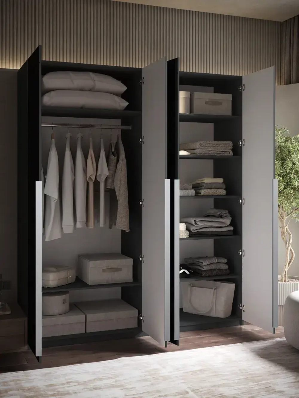 Шкаф распашной 200х50х230 четырёхдверный Mirage 19