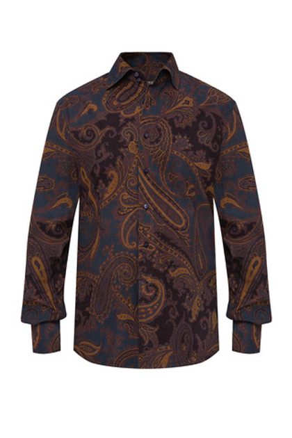 Рубашка из микровельвета тёмно-синяя «1001 ночь»