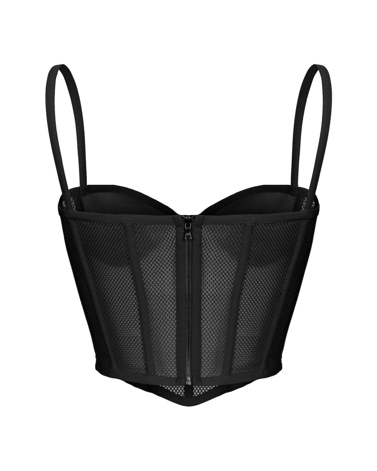 Блуза корсетного типа из крепа и сетки