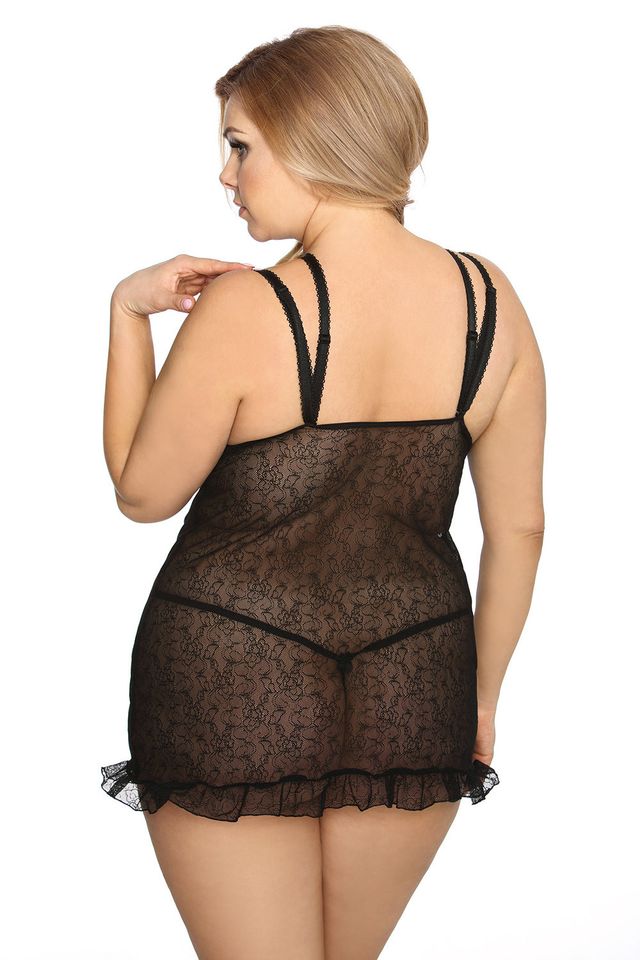 Короткая прозрачная сорочка для полных