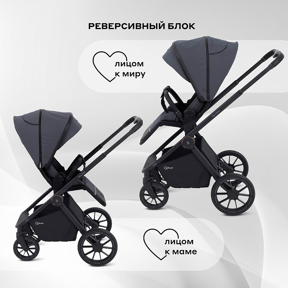 Детская коляска Rant Falcon Neo 3 в 1 с автокреслом Cruise Black Graphite