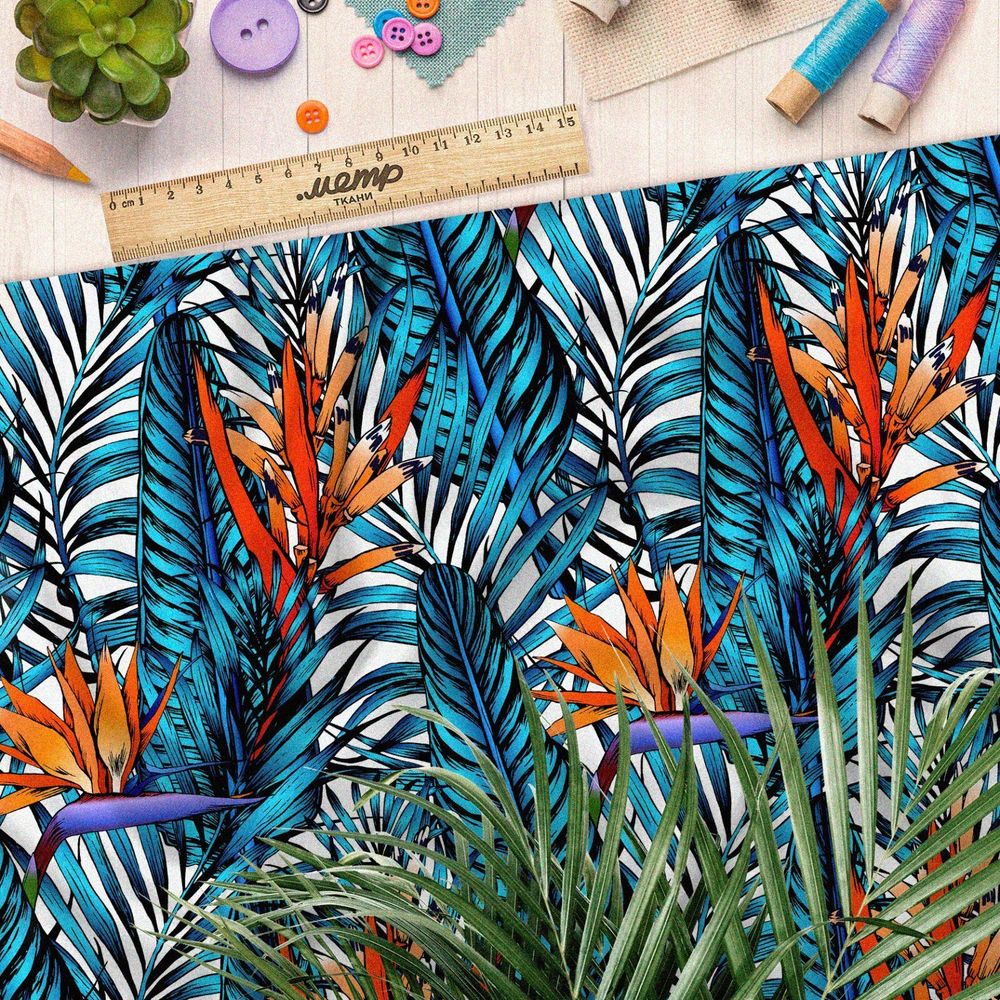 Ткань дюспо живописные листья