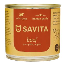 Savita - консервы для собак с говядиной, тыквой и яблоком