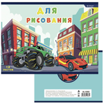 Альбом для рисования 12л., А4, на скрепке Alingar "Машинки в городе"