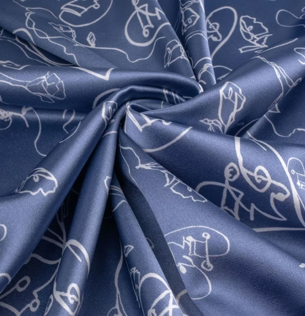 СИНИЙ - Атлас стрейч