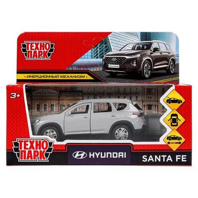 Модель ин. мет. "Hyundai Santafe" 12см. двери, багаж, темно-серый, коробка SANTAFE-12-GY (72) (Технопар