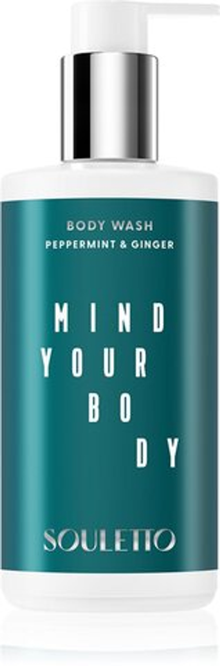 Souletto Peppermint & Ginger Body Wash - расслабляющий гель для душа /   300  ml  / GTIN 8059300535271