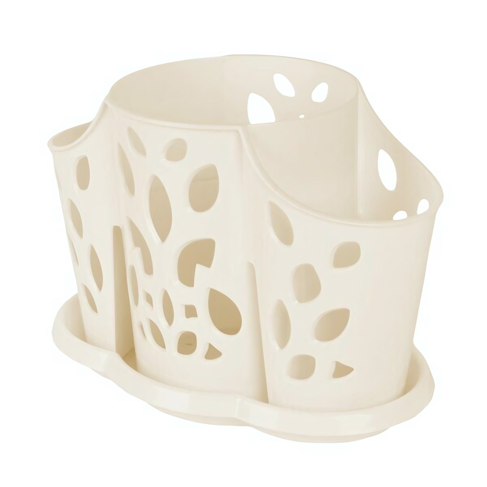 Сушилка для столовых приборов Plast Team 3х-секционная 177х110х130 мм молочный туман