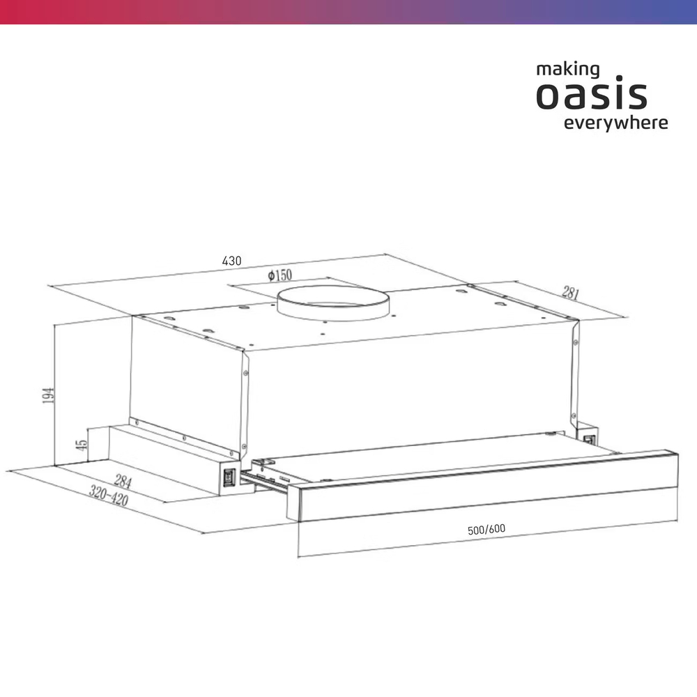 Вытяжка OASIS UV-60WG