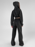 Костюм спортивный Snow Vina 15796 из укороченной толстовки на молнии и широких штанов с разрезами