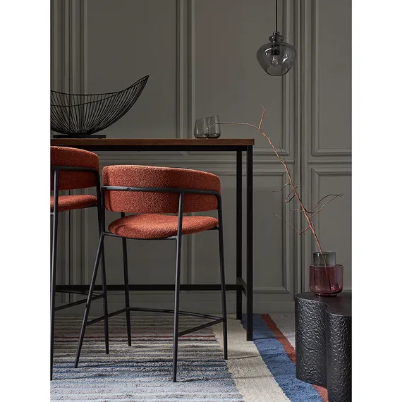 Стул полубарный Helning, букле, терракота