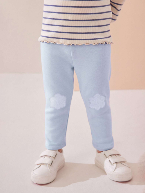 Легинсы с флисовой подкладкой и вышивкой для девочки Next 174-338, Голубой