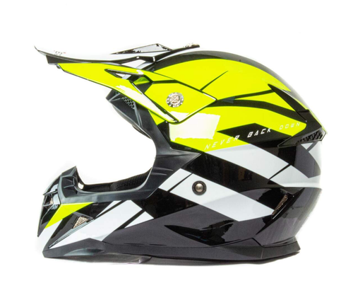 Шлем мото кроссовый HIZER 915 #7 (M) neon/yellow/white