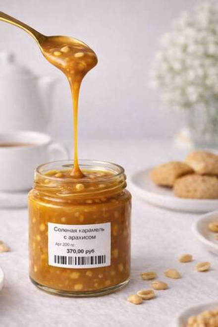 Солёная карамель с арахисом 200 гр