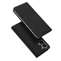 Чехол книжка черного цвета из кожи для Xiaomi Redmi Turbo 5 Max и Poco X8 Pro Max, серия Skin Pro Series от Dux Ducis
