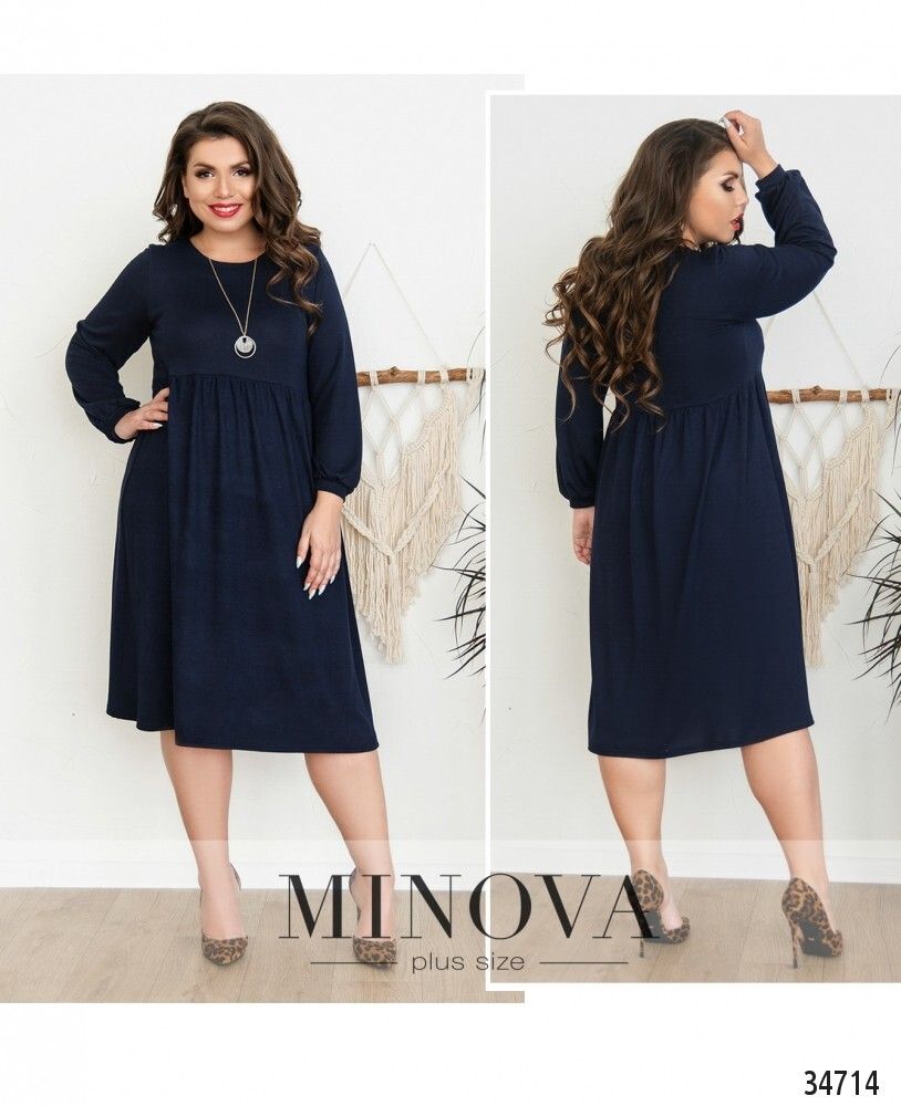 Платье 3129-ВБ-темно-синий Minova
