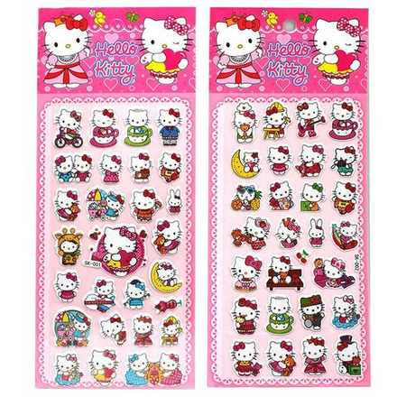 Наклейки декоративные объемные 10*22см "Hello Kitty" 2 дизайна*