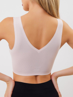 Удлиненный бесшовный бюстгальтер-топ Laser Bra (Размер: S) (Цвет: черный)