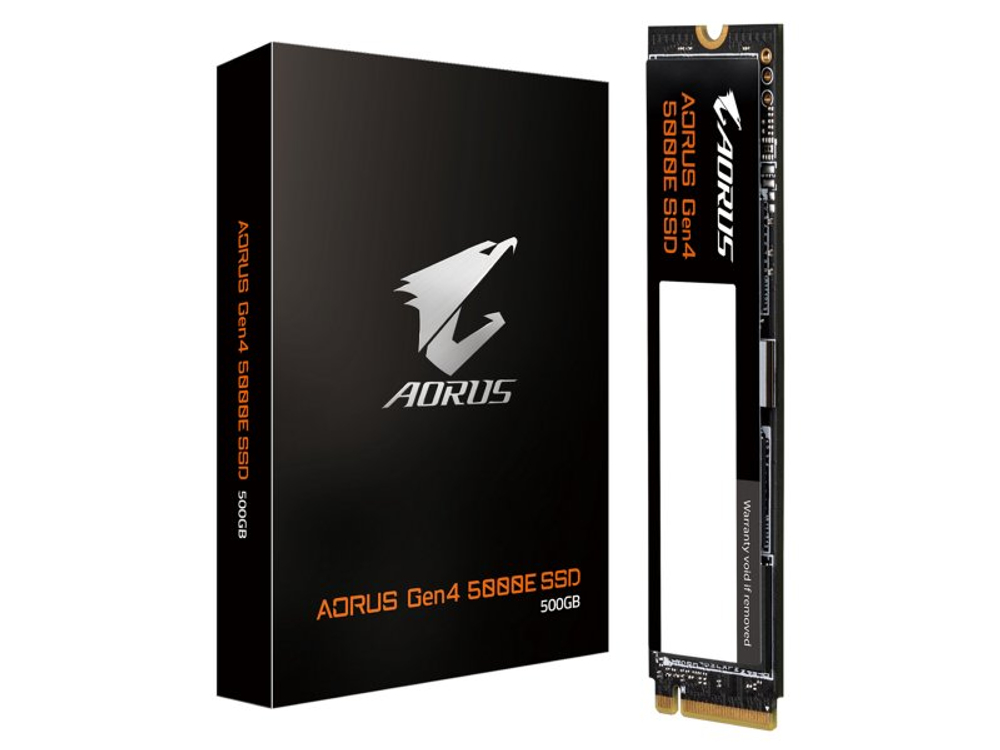 SSD накопитель Gigabyte Aorus Gen4 5000E 500ГБ, M.2 2280, PCIe 4.0 x4, NVMe [AG450E500G-G]