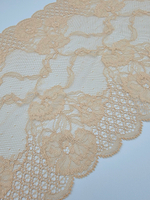 Кружево эластичное тёмно-бежевое К678