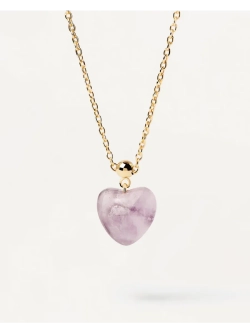 Подвеска-шарм Amethyst Heart серебро 925 пробы покрытое золотом