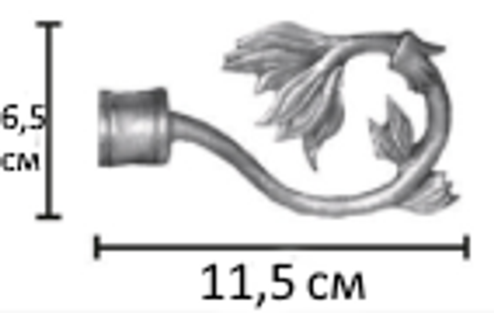 Наконечники "Крокус Ост" кованых карнизов для штор d20 мм, цвет нержавеющая сталь
