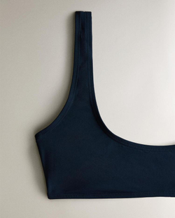 ZARA HOME БИКИНИ ТОП С КРУГЛЫМ ВЫРЕЗОМ, СИНИЙ