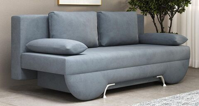 Прямой диван Лидер, Серый(велюр)