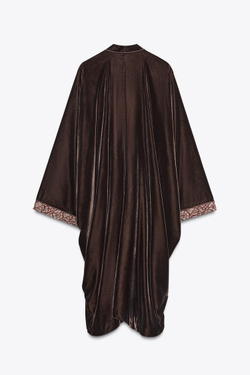 ZARA БАРХАТНОЕ КИМОНО — ZW COLLECTION, КОРИЧНЕВЫЙ