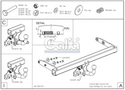 Фаркоп оцинкованный Galia V079C для Volvo S80 2006-2010, Volvo V70 2007-2016(паспорт и сертификат в комплекте)(без электрики)