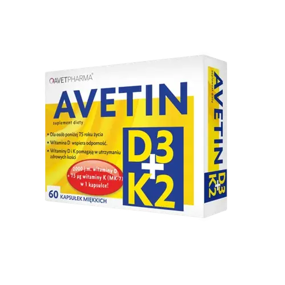 АВЕТИН D3 + K2 - 60 мягких капсул