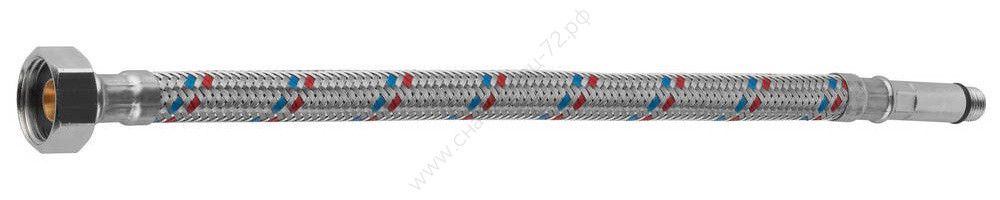 ЗУБР 1/2″, 0.8 м, гайка-штуцер, Гибкая подводка для смесителей с удлиненным штуцером (51003-080)