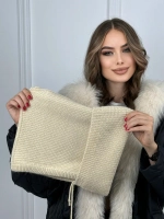 капор зимний и осенний капюшон- снуд вязаный ангора