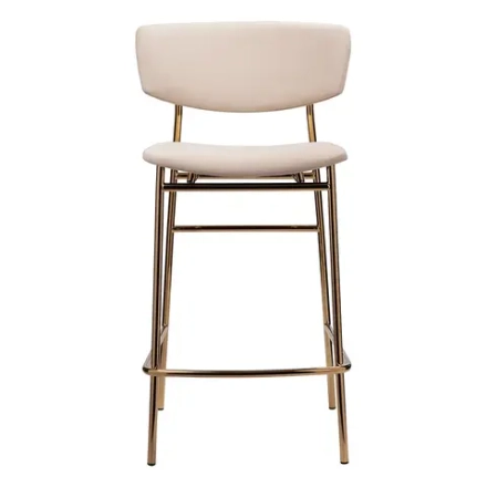 Стул полубарный Bradex Home Elle кремовый с золотыми ножками