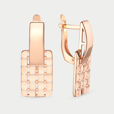 Серьги женские из розового золота 585 пробы без вставок (арт. АСД976-3875)