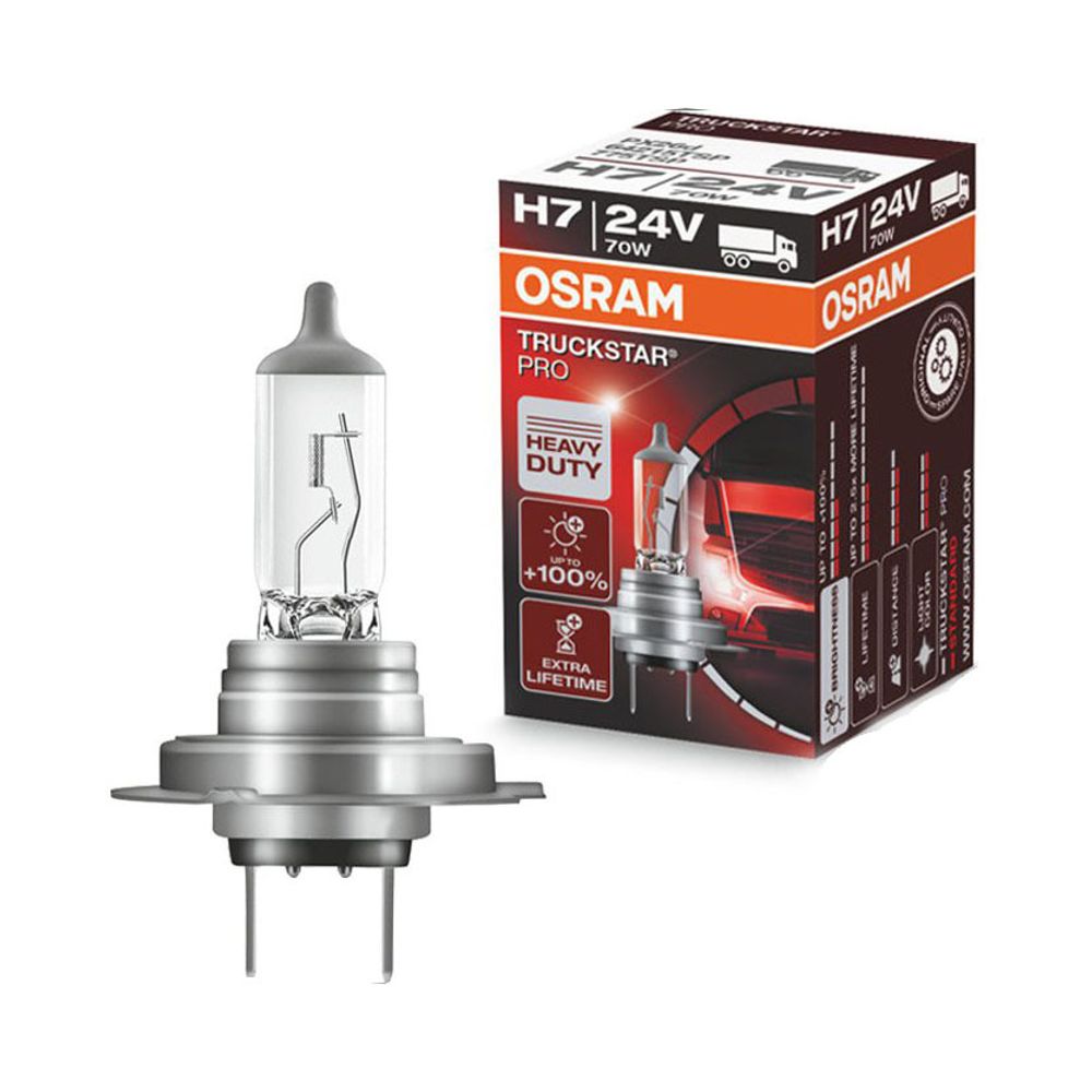 Галогенные автолампы 24v OSRAM Trucstar PRO +100% 70w H7, (шт.)