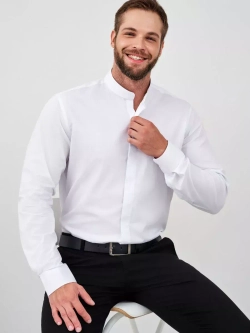 Рубашка без воротника приталенная SLIM FIT