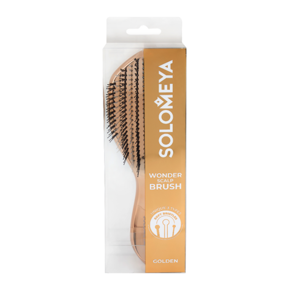 Расческа для волос многофункциональная SOLOMEYA Wonder Scalp Brush Golden