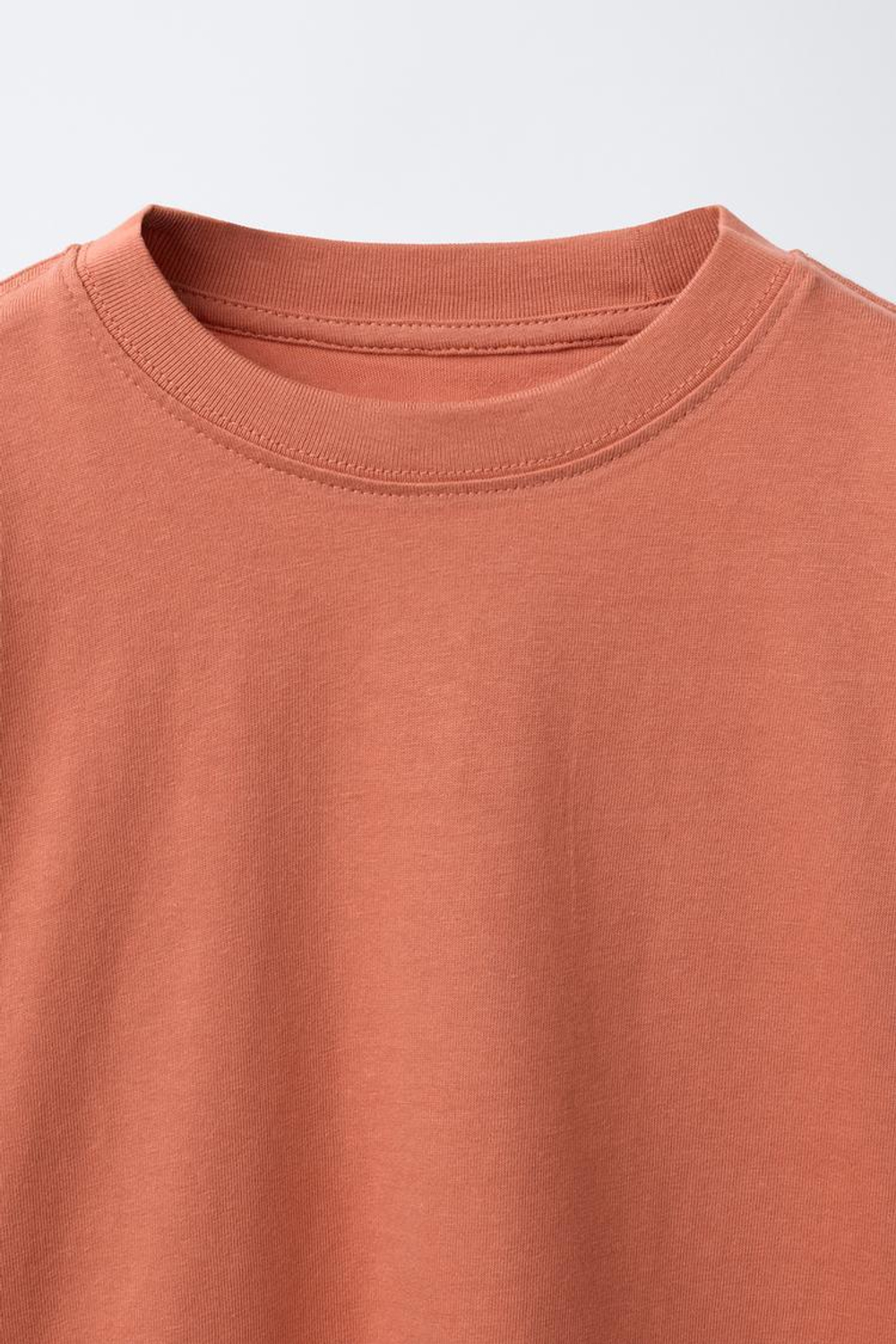 ZARA БАЗОВАЯ ФУТБОЛКА, ЛОСОСЕВЫЙ