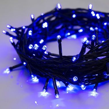 Гирлянда нить LED 160L (9m) Синий (черный провод)