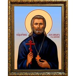 Александр Цицеронов (Рязанский) священномученик пресвитер. Икона на холсте.