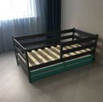 Комплект выкатных ящиков для детской кроватки Манеж эко, Домик, Манеж 2-х ярусный бирюза