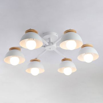 Потолочная люстра в скандинавском стиле с деревянными элементами TIGEL