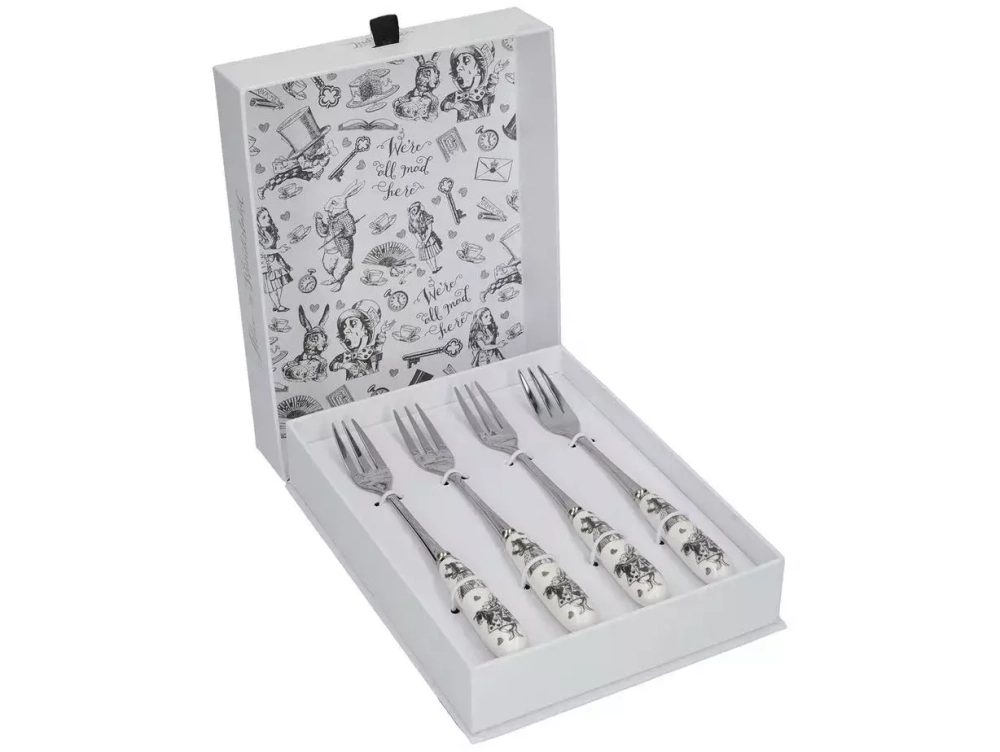 Kitchen Craft - Набор из 4 вилок для торта «Алиса в стране чудес» / артикул   5227081  / GTIN 5050993322059