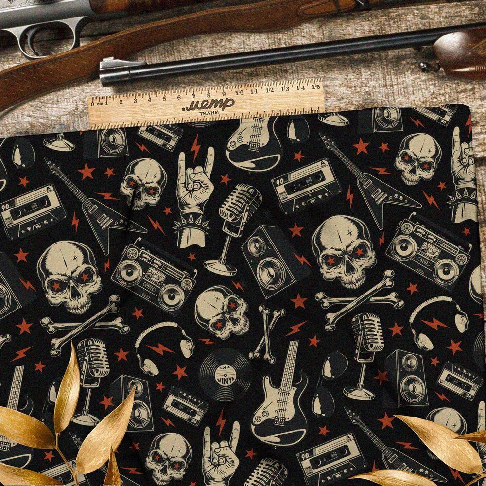 Ткань шелк Армани мрачный панк